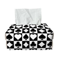 Black And White Playing Card Suits Print Rectangle Tissue Box Cover