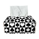 Black And White Playing Card Suits Print Rectangle Tissue Box Cover