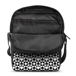 Black And White Playing Card Suits Print Rectangular Crossbody Bag