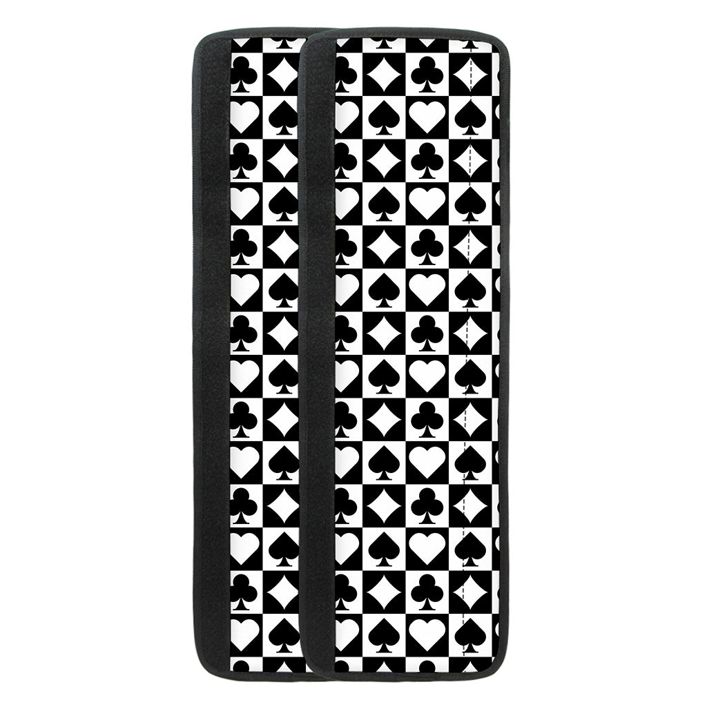 Black And White Playing Card Suits Print Refrigerator Handle Covers
