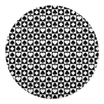 Black And White Playing Card Suits Print Round Blanket