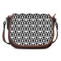 Black And White Playing Card Suits Print Saddle Bag