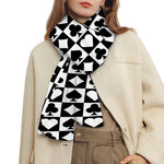 Black And White Playing Card Suits Print Scarf