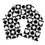 Black And White Playing Card Suits Print Scarf