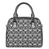 Black And White Playing Card Suits Print Shoulder Handbag