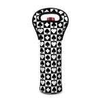 Black And White Playing Card Suits Print Single Neoprene Wine Tote
