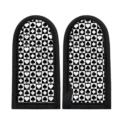 Black And White Playing Card Suits Print Skillet Handle Cover