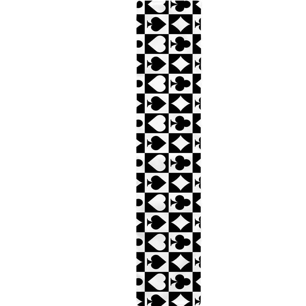 Black And White Playing Card Suits Print Table Runner