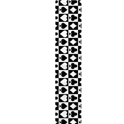 Black And White Playing Card Suits Print Table Runner