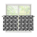 Black And White Playing Card Suits Print Tier Curtains