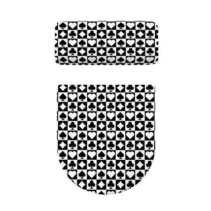Black And White Playing Card Suits Print Toilet Lid And Tank Cover Set