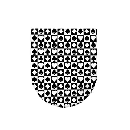 Black And White Playing Card Suits Print Toilet Lid Cover