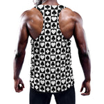 Black And White Playing Card Suits Print Training Tank Top