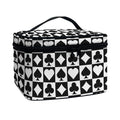 Black And White Playing Card Suits Print Travel Makeup Bag