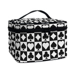 Black And White Playing Card Suits Print Travel Makeup Bag
