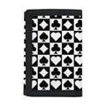 Black And White Playing Card Suits Print Trifold Wallet