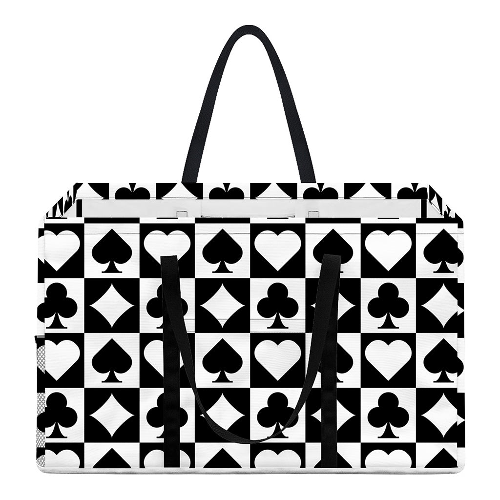 Black And White Playing Card Suits Print Utility Tote Bag