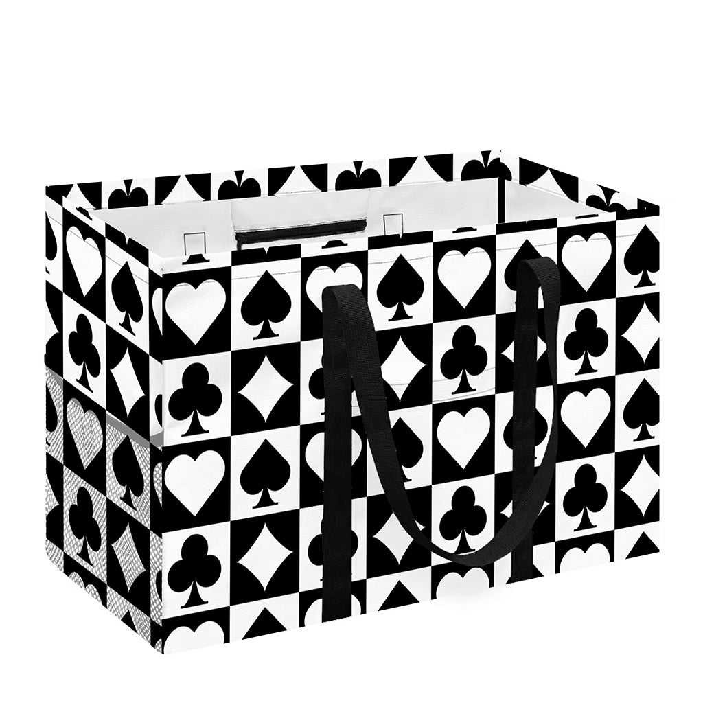 Black And White Playing Card Suits Print Utility Tote Bag