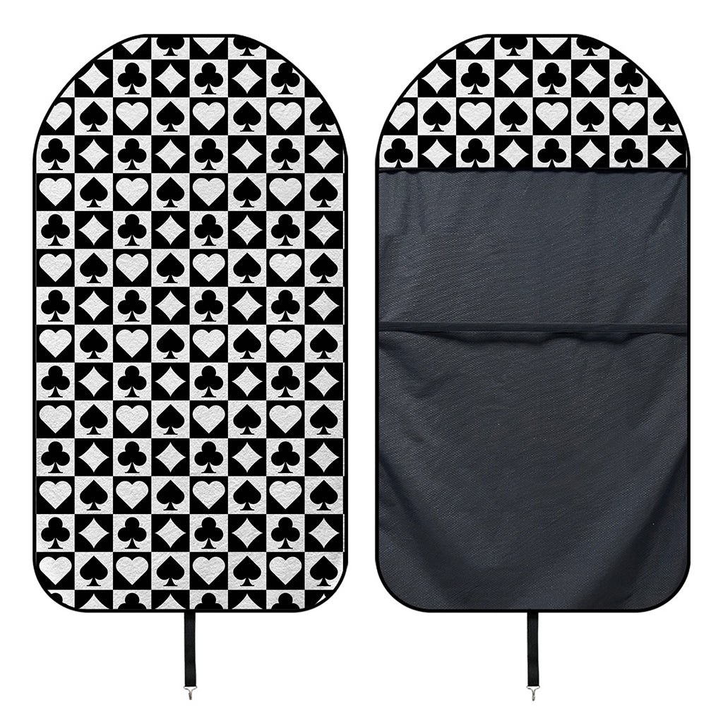 Black And White Playing Card Suits Print Waterproof Car Seat Cover