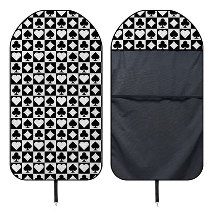 Black And White Playing Card Suits Print Waterproof Car Seat Cover