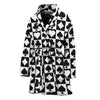 Black And White Playing Card Suits Print Women's Bathrobe