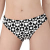 Black And White Playing Card Suits Print Women's Panties