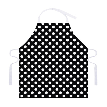 Black And White Polka Dot Pattern Print Adjustable Apron