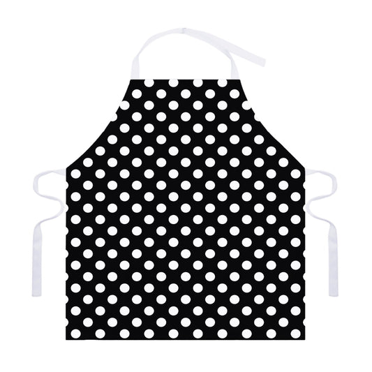 Black And White Polka Dot Pattern Print Adjustable Apron