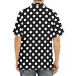Black And White Polka Dot Pattern Print Aloha Shirt