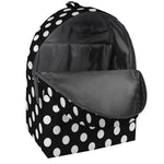 Black And White Polka Dot Pattern Print Backpack