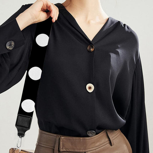 Black And White Polka Dot Pattern Print Bag Strap