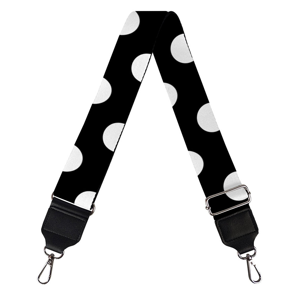 Black And White Polka Dot Pattern Print Bag Strap