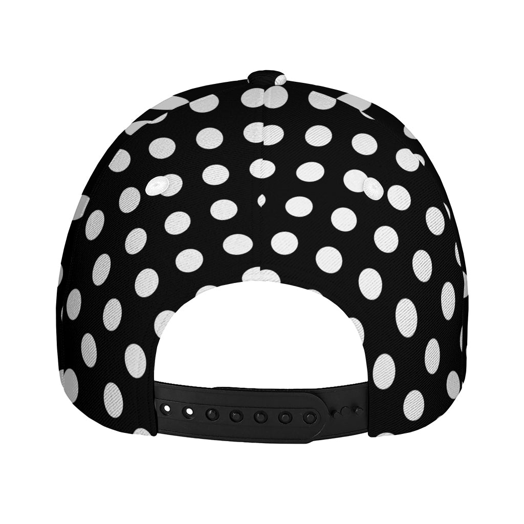 Black And White Polka Dot Pattern Print Baseball Cap