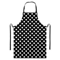 Black And White Polka Dot Pattern Print Bib Apron With Pocket