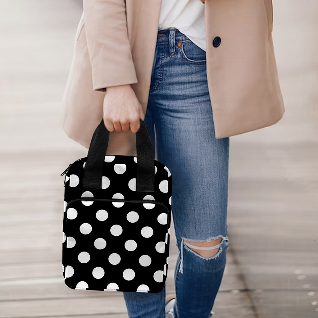 Black And White Polka Dot Pattern Print Bible Tote Bag