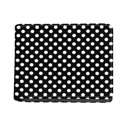 Black And White Polka Dot Pattern Print Bifold Wallet