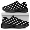 Black And White Polka Dot Pattern Print Black Chunky Shoes