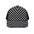 Black And White Polka Dot Pattern Print Black Mesh Trucker Hat