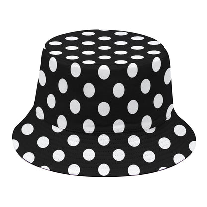 Black And White Polka Dot Pattern Print Bucket Hat