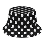 Black And White Polka Dot Pattern Print Bucket Hat