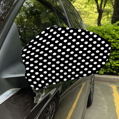 Black And White Polka Dot Pattern Print Car Side Mirror Covers