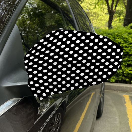 Black And White Polka Dot Pattern Print Car Side Mirror Covers