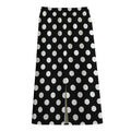 Black And White Polka Dot Pattern Print Cotton Front Slit Maxi Skirt