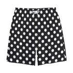 Black And White Polka Dot Pattern Print Cotton Shorts