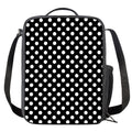 Black And White Polka Dot Pattern Print Crossbody Lunch Bag