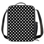 Black And White Polka Dot Pattern Print Crossbody Lunch Bag