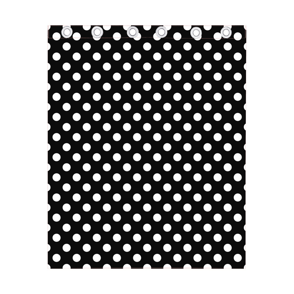 Black And White Polka Dot Pattern Print Curtain