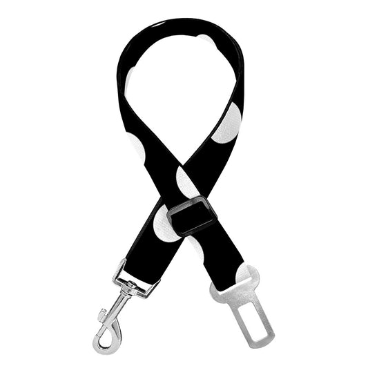 Black And White Polka Dot Pattern Print Dog Seat Belt