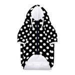 Black And White Polka Dot Pattern Print Dog Zip Up Hoodie