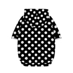 Black And White Polka Dot Pattern Print Dog Zip Up Hoodie